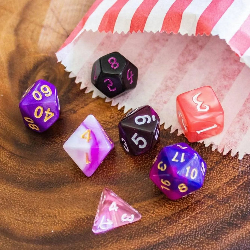 Pink and Purple Dice Set