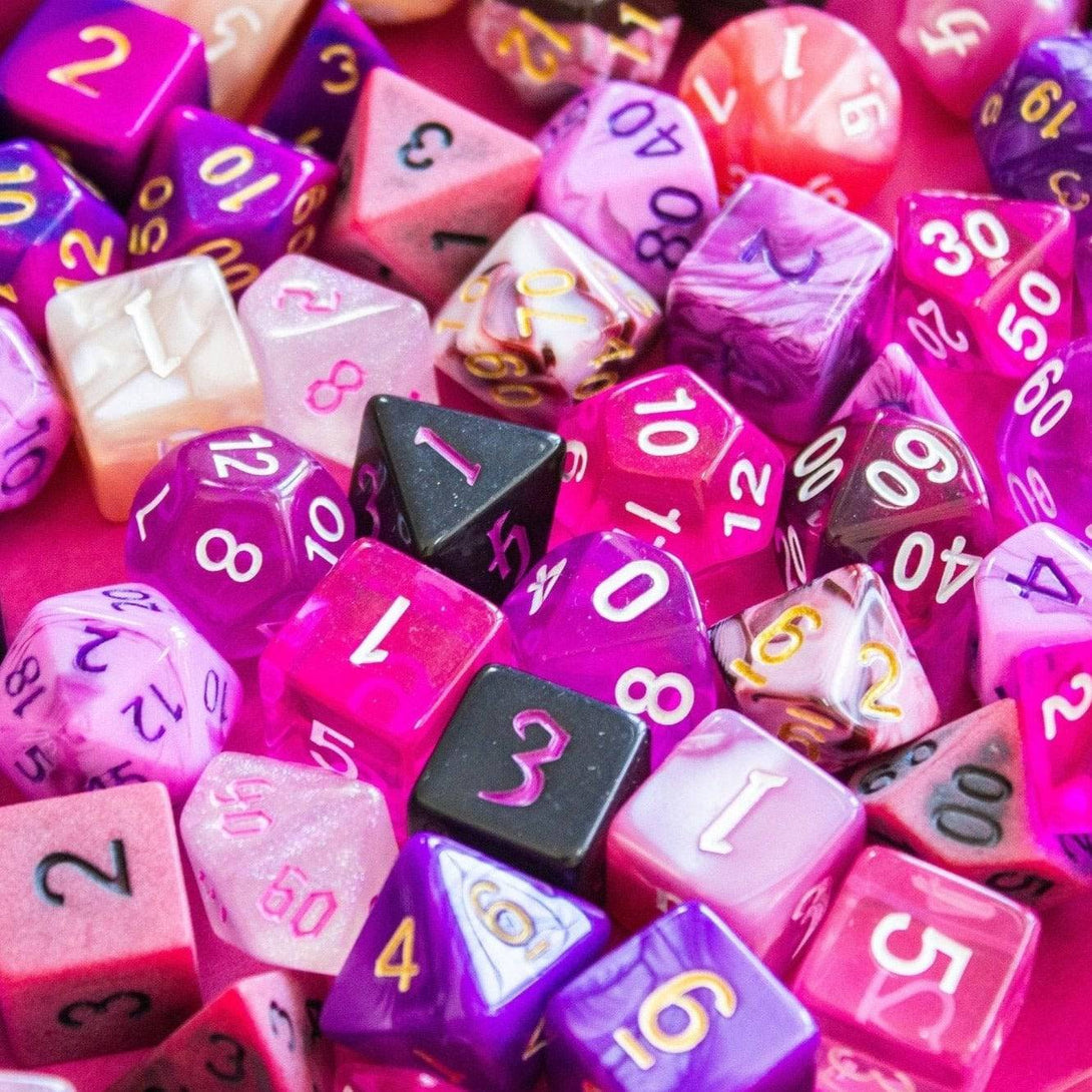 Pink and Purple DnD Dice Set - Mystery Dice Goblin
