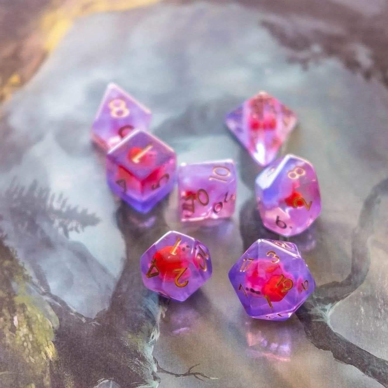 Pink Snails Dice Set