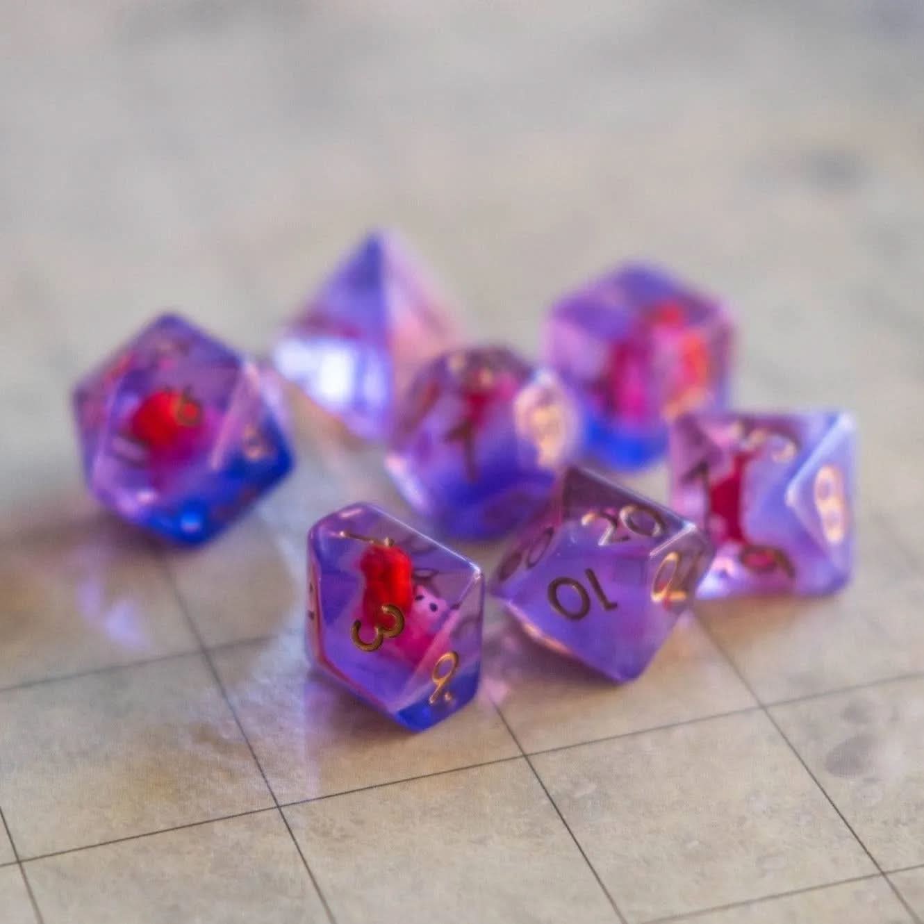 Pink Snails Dice Set Mystery Dice Goblin