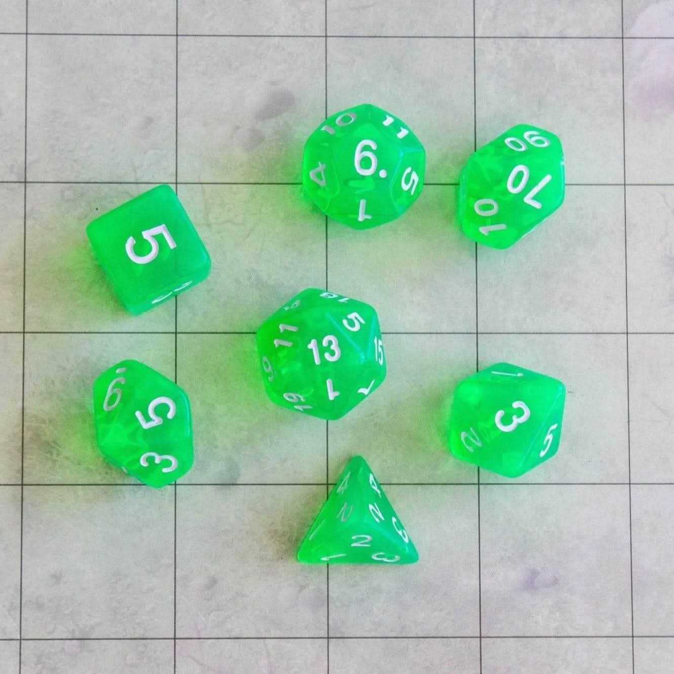 Radiant Green Dice Set