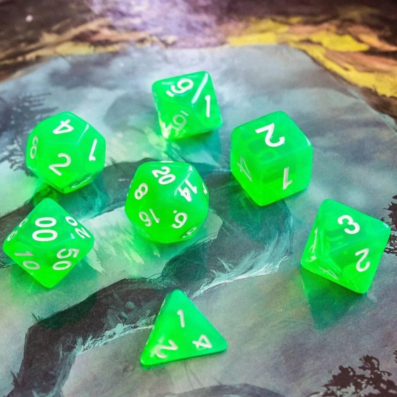 Radiant Green Dice Set
