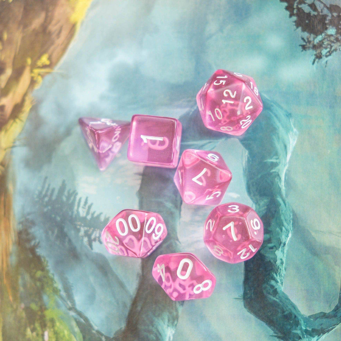 Radiant Pink DnD Dice Set - Mystery Dice Goblin