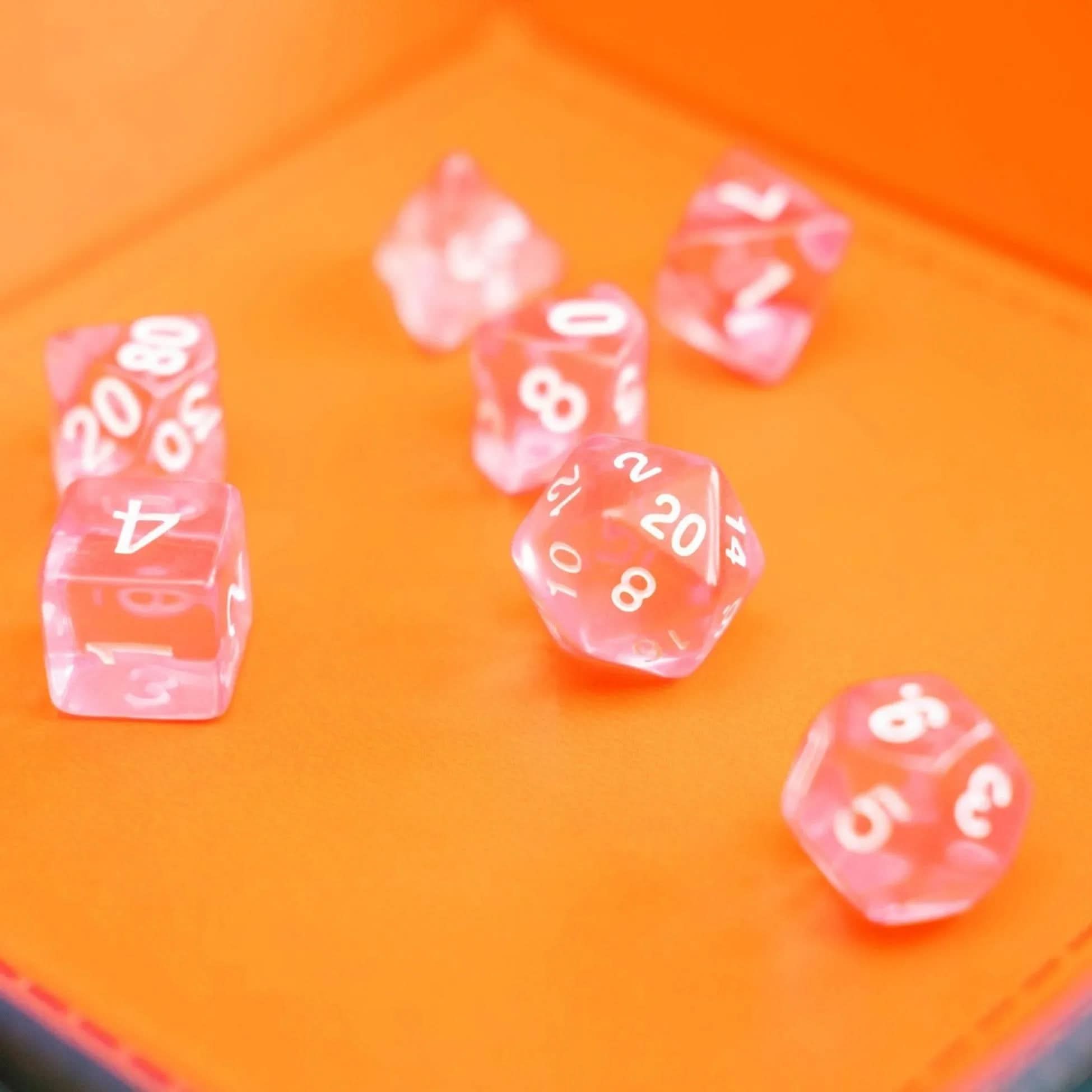 Radiant Pink TTRPG  Dice Set - Mystery Dice Goblin