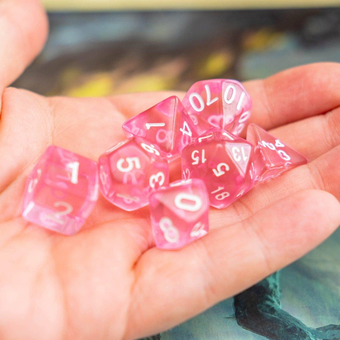 Radiant Pink DnD Dice Set - Mystery Dice Goblin