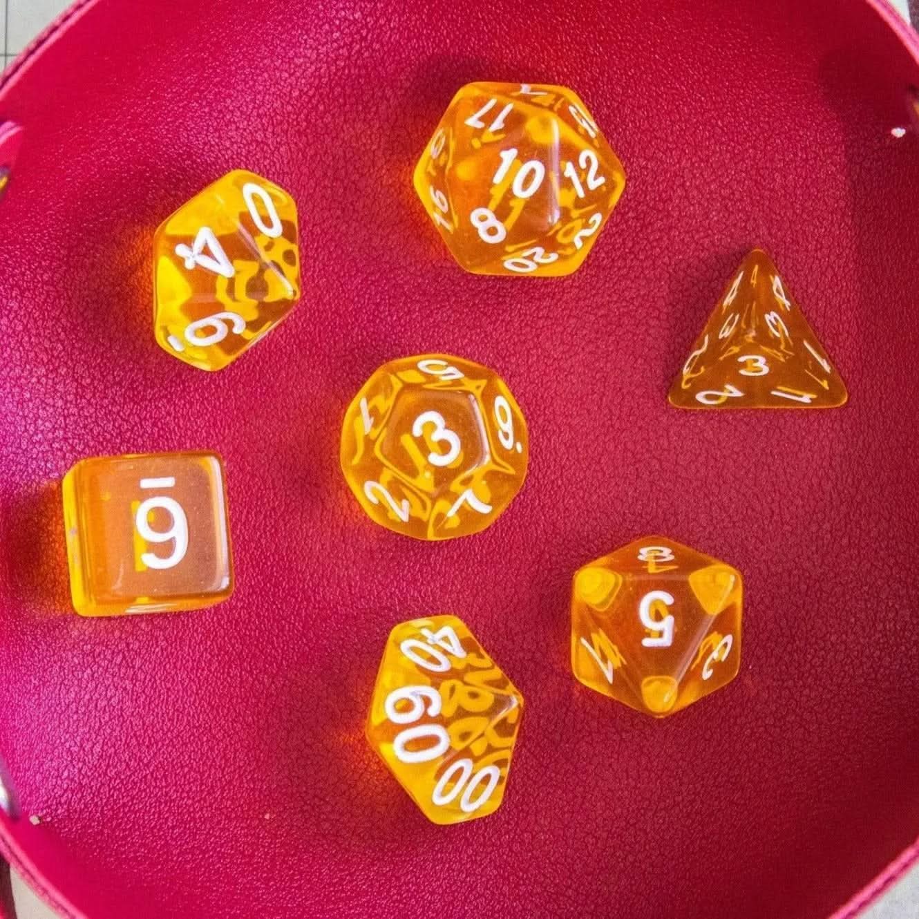 Radiant Yellow TTRPG  Dice Set - Mystery Dice Goblin