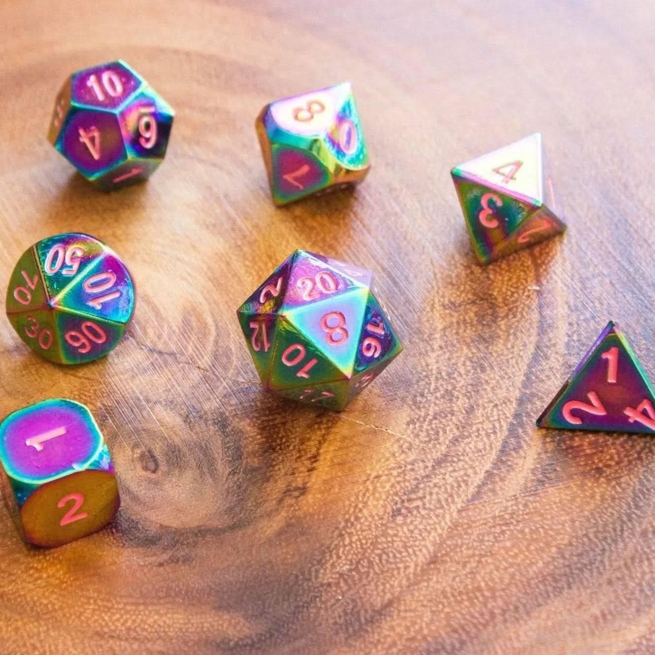 Rainbow Metal Dice Set - Mystery Dice Goblin