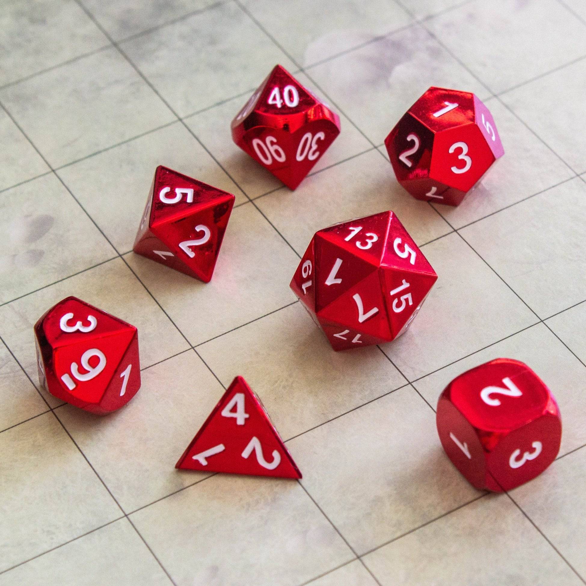 Red Metal Dice Set - Mystery Dice Goblin
