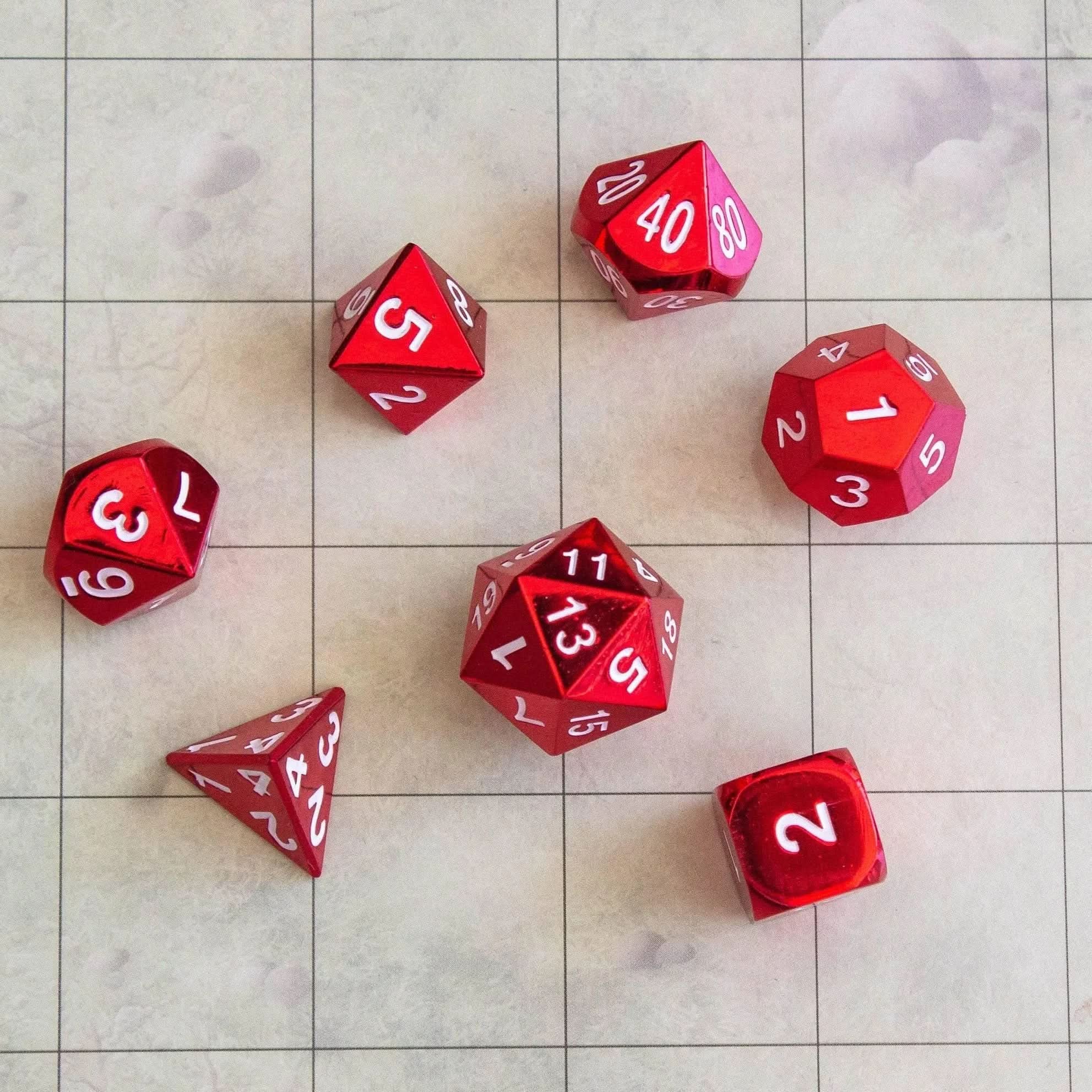 Red Metal Dice Set - Mystery Dice Goblin
