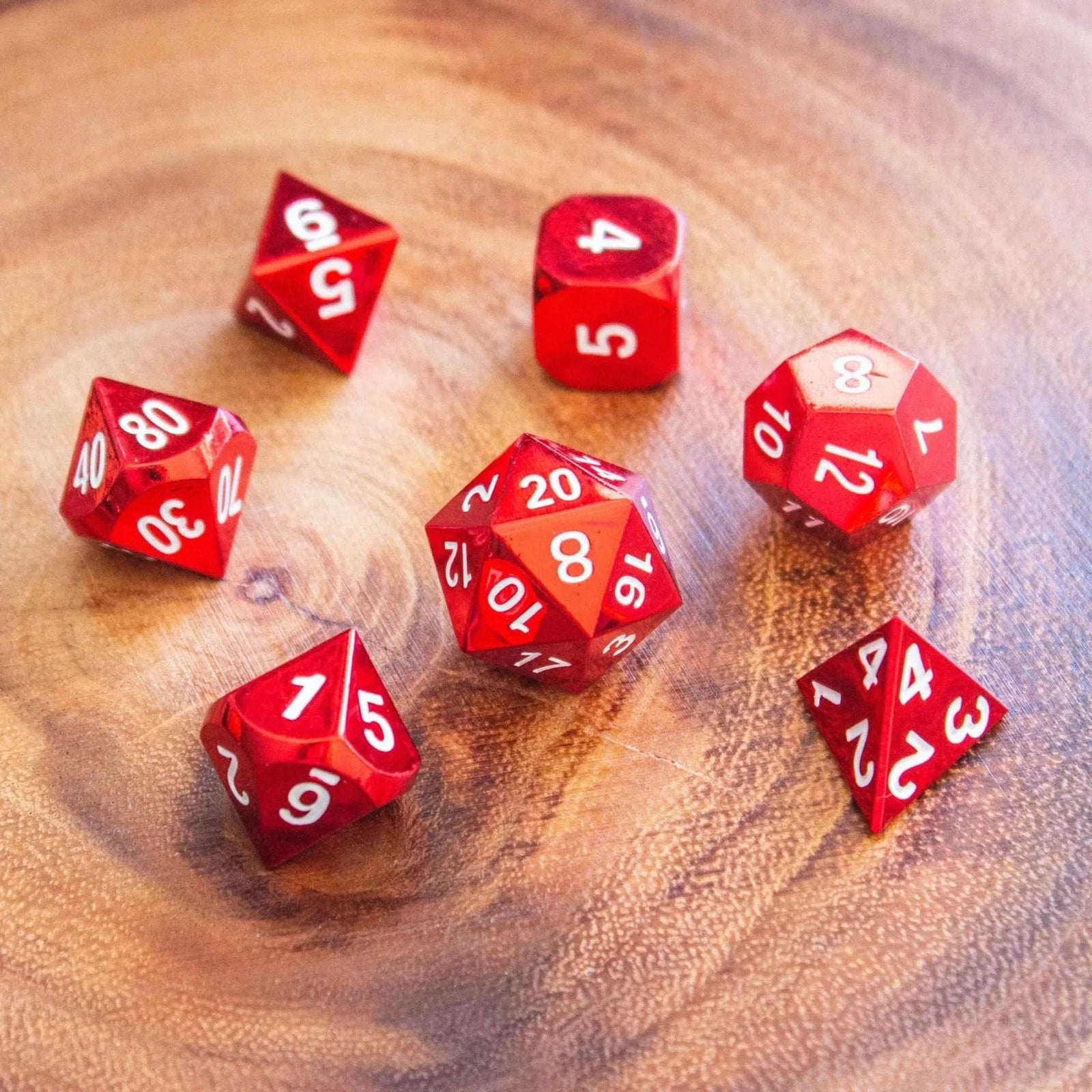 Red Metal Dice Set Mystery DG