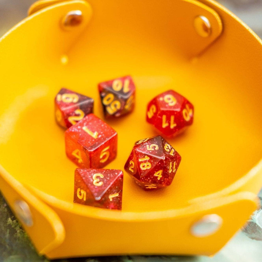 red dice in a mat - Mystery Dice Goblin