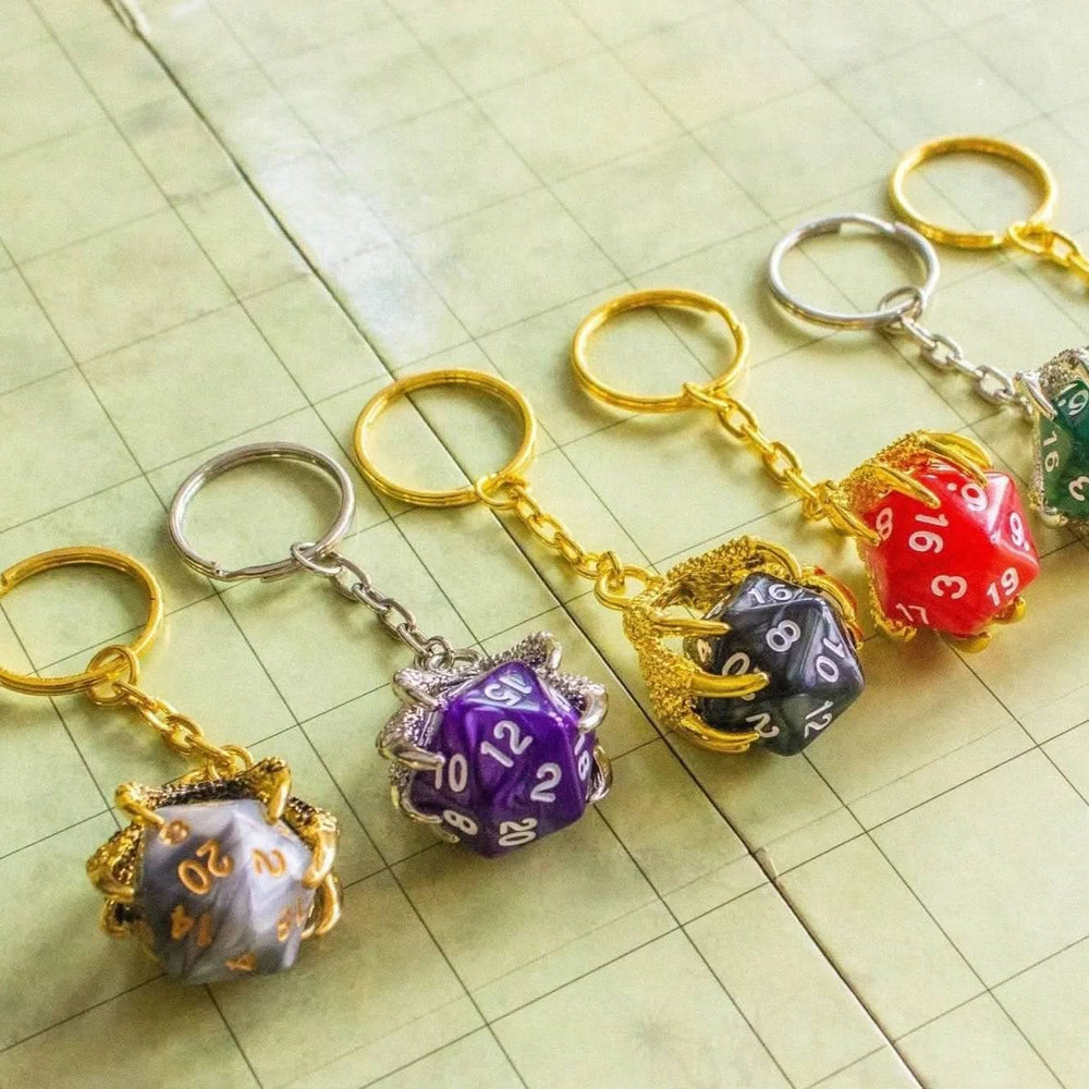 Claw of Holding Detachable D20 Keyring Mystery Dice Goblin