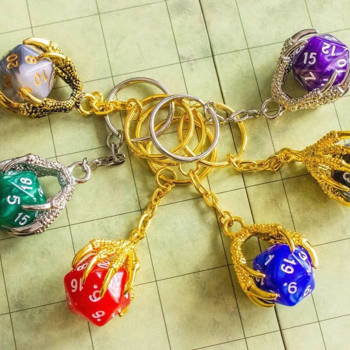 Removable D20 Dice Keyring - Mystery Dice Goblin