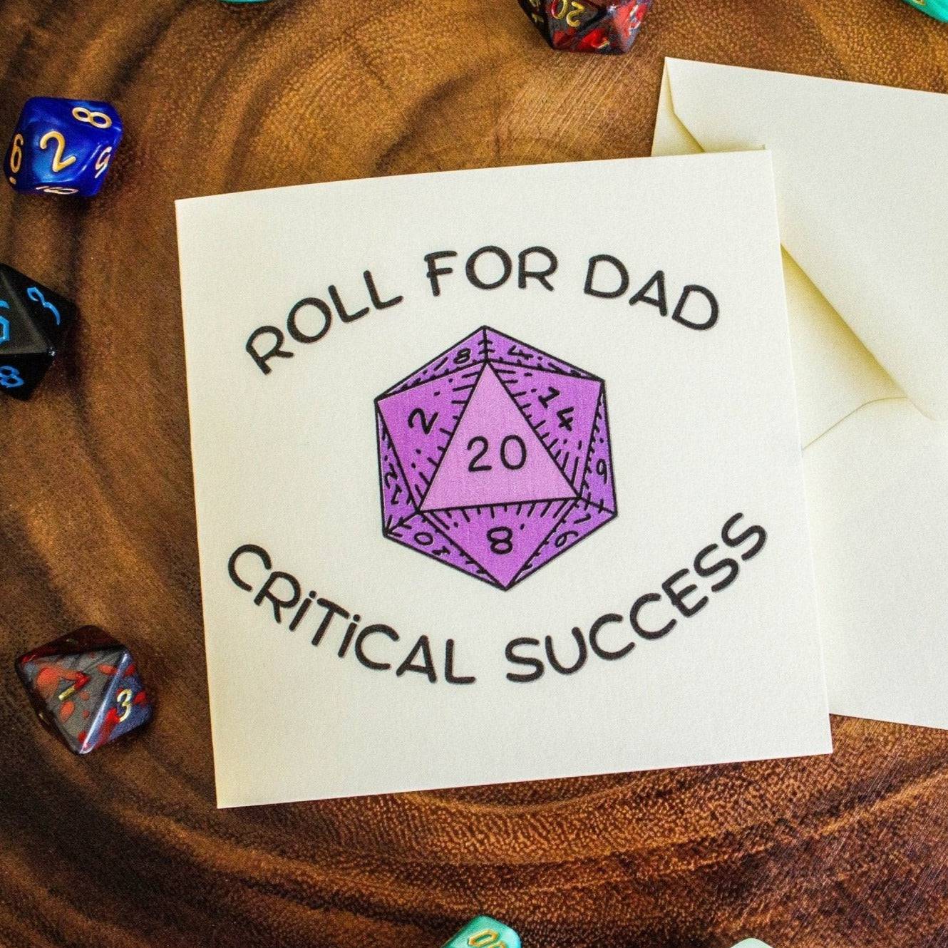 Roll for Dad - Fathers Day DnD Card - Mystery Dice Goblin