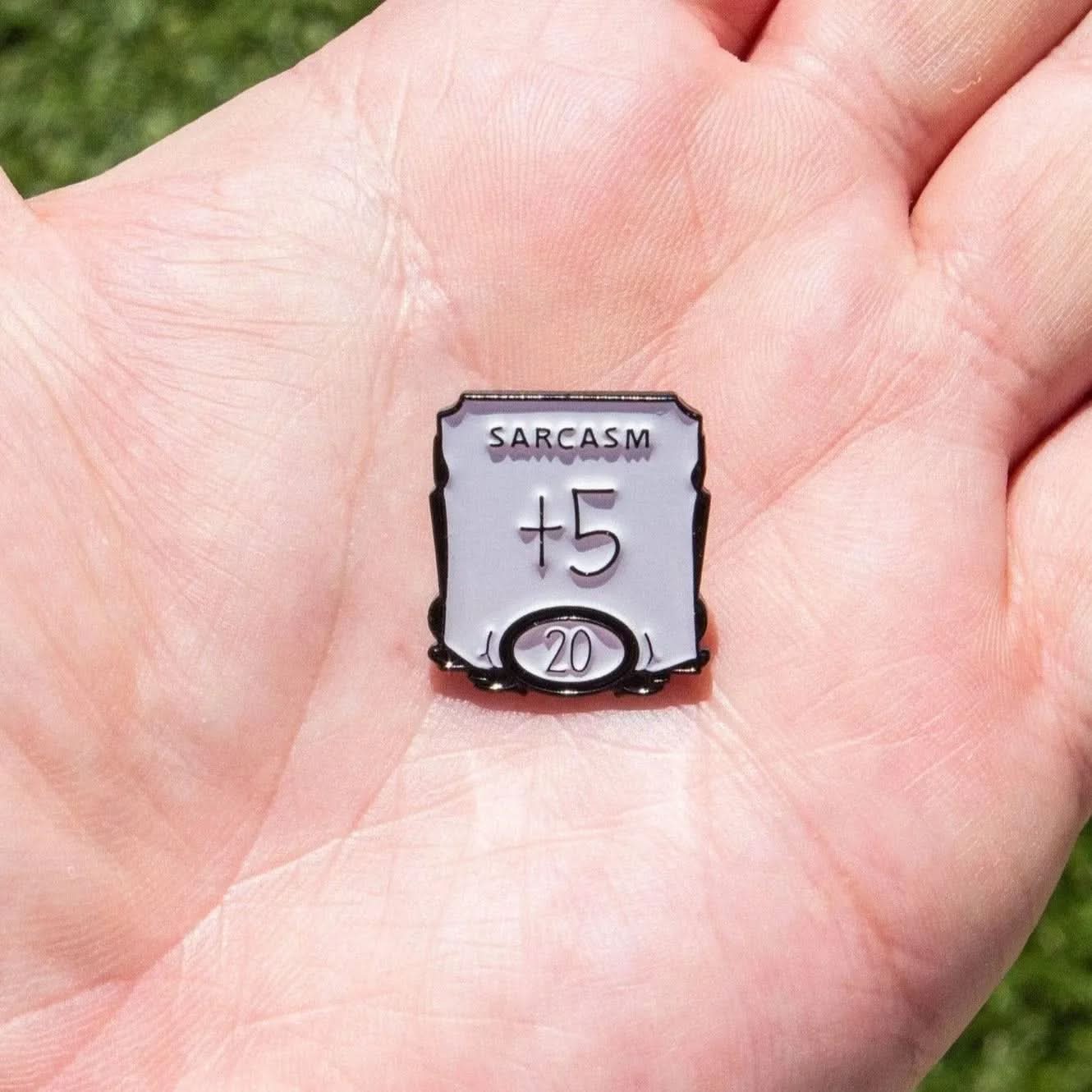 Sarcasm +5 Pin - Mystery Dice Goblin