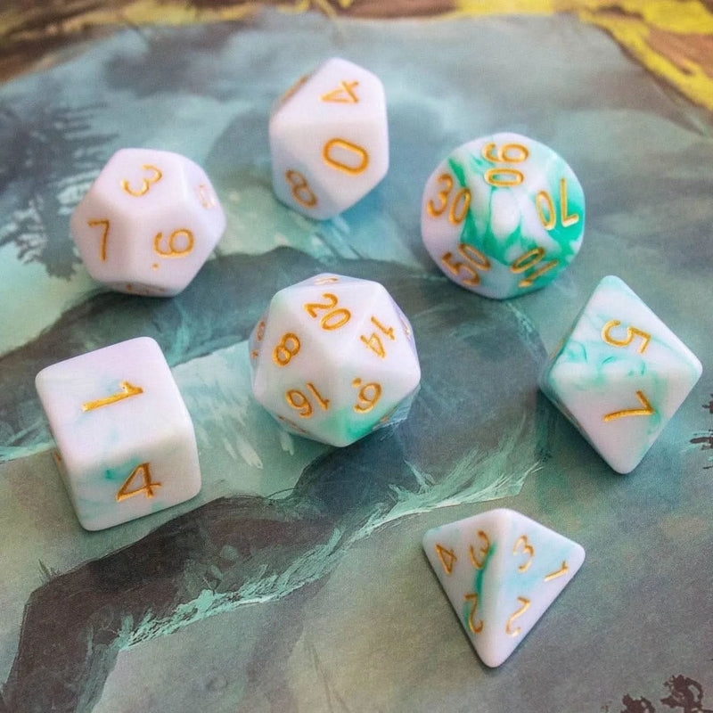 Two Tone Green White Dice