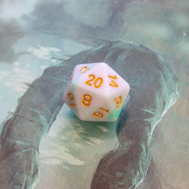 Two Tone Green White Dice