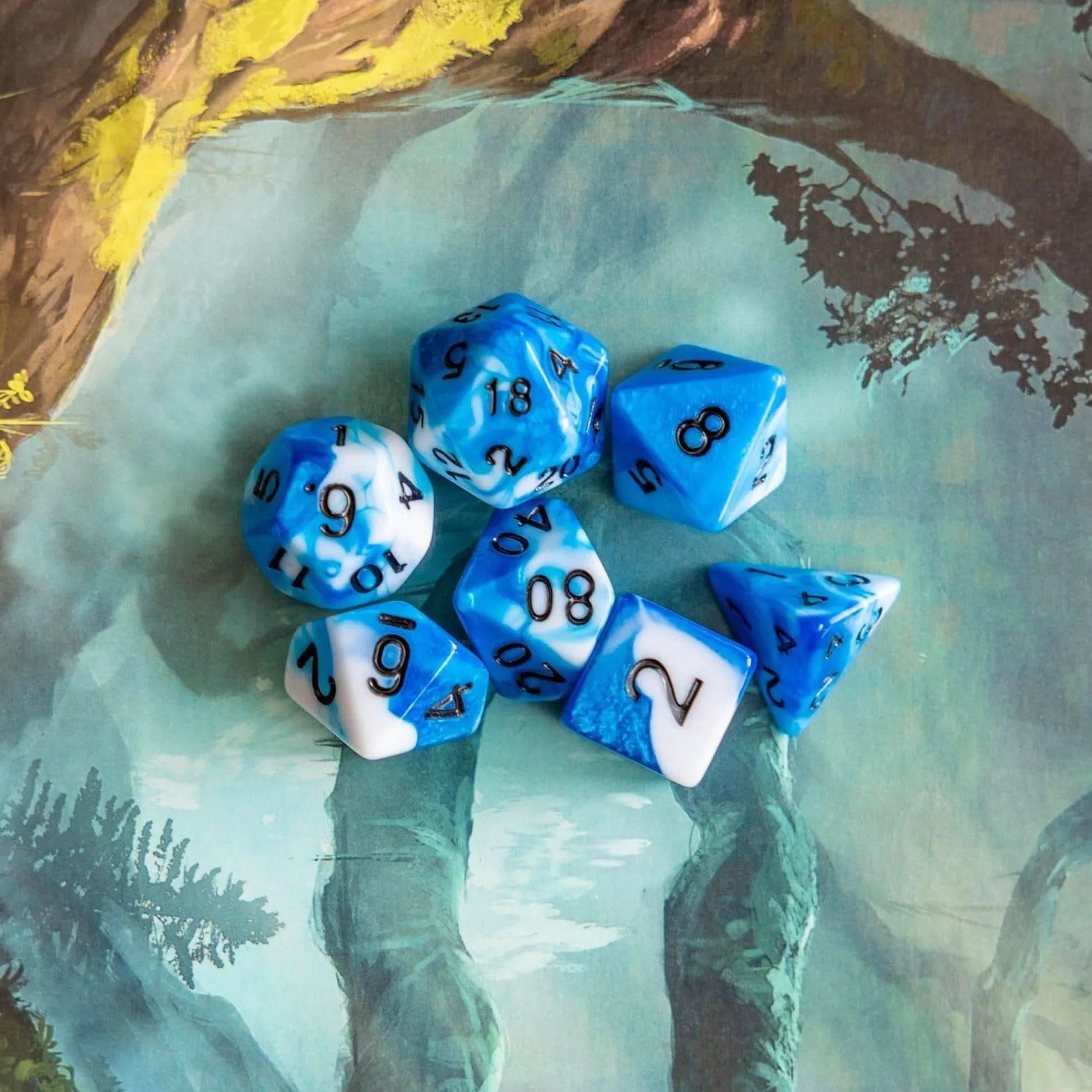Tie Dye Dark Blue Dice