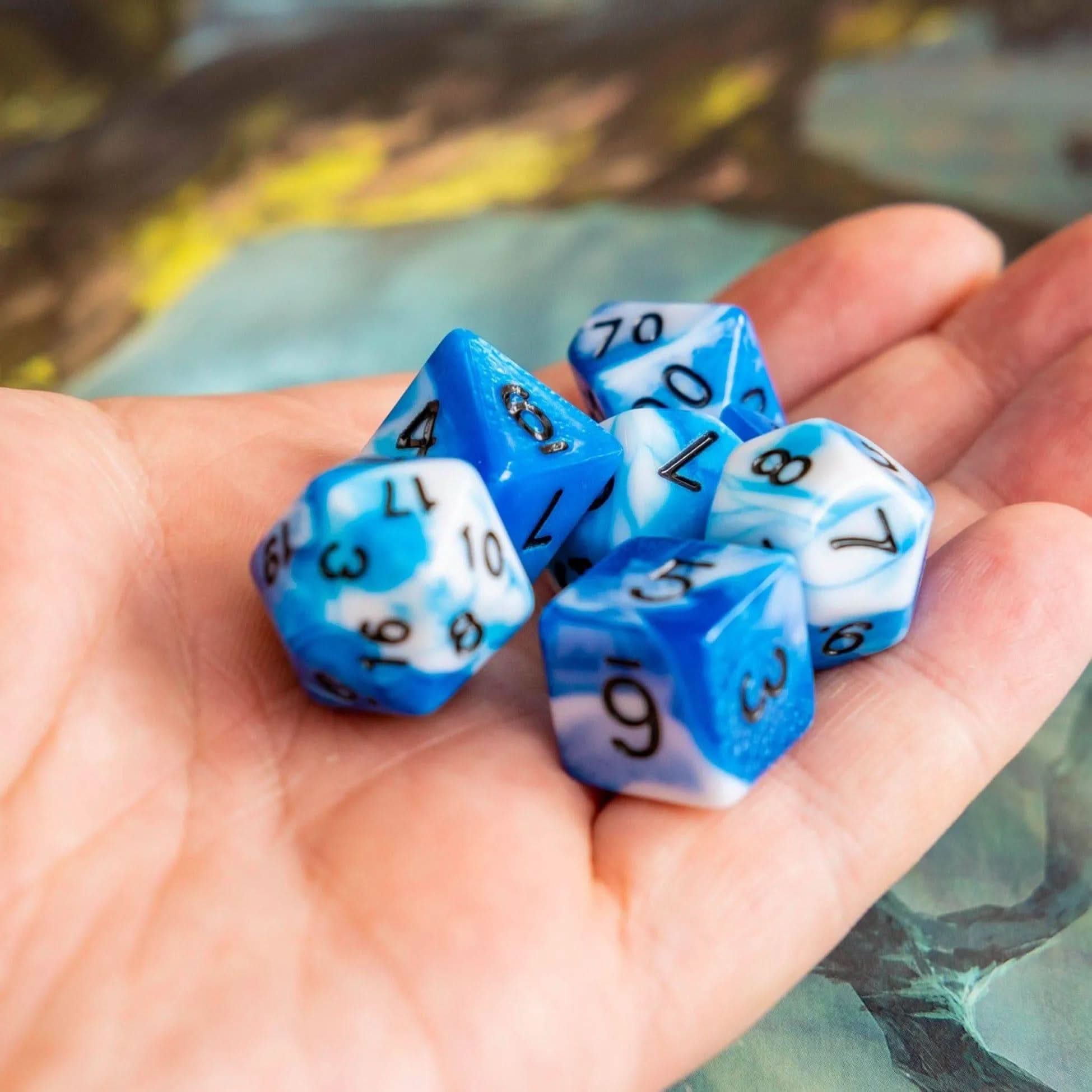 Tie Dye Dark Blue Dice