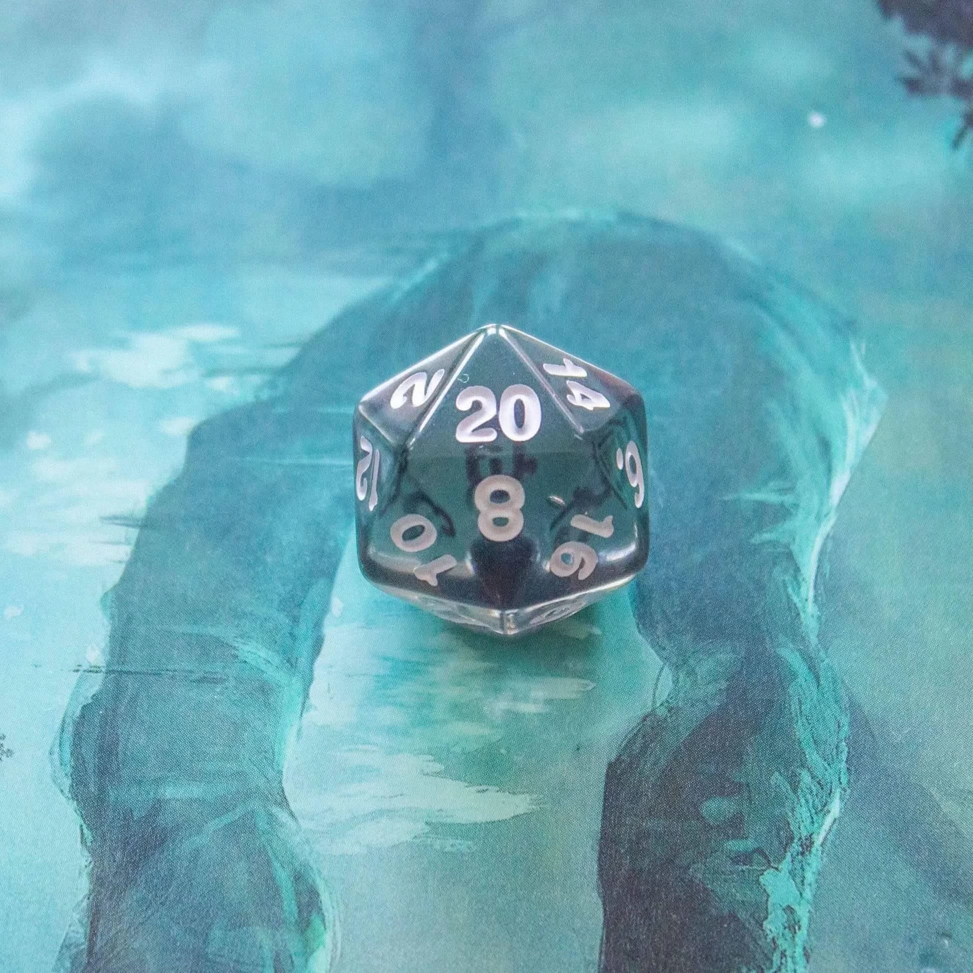 Transparent Black Dice Set