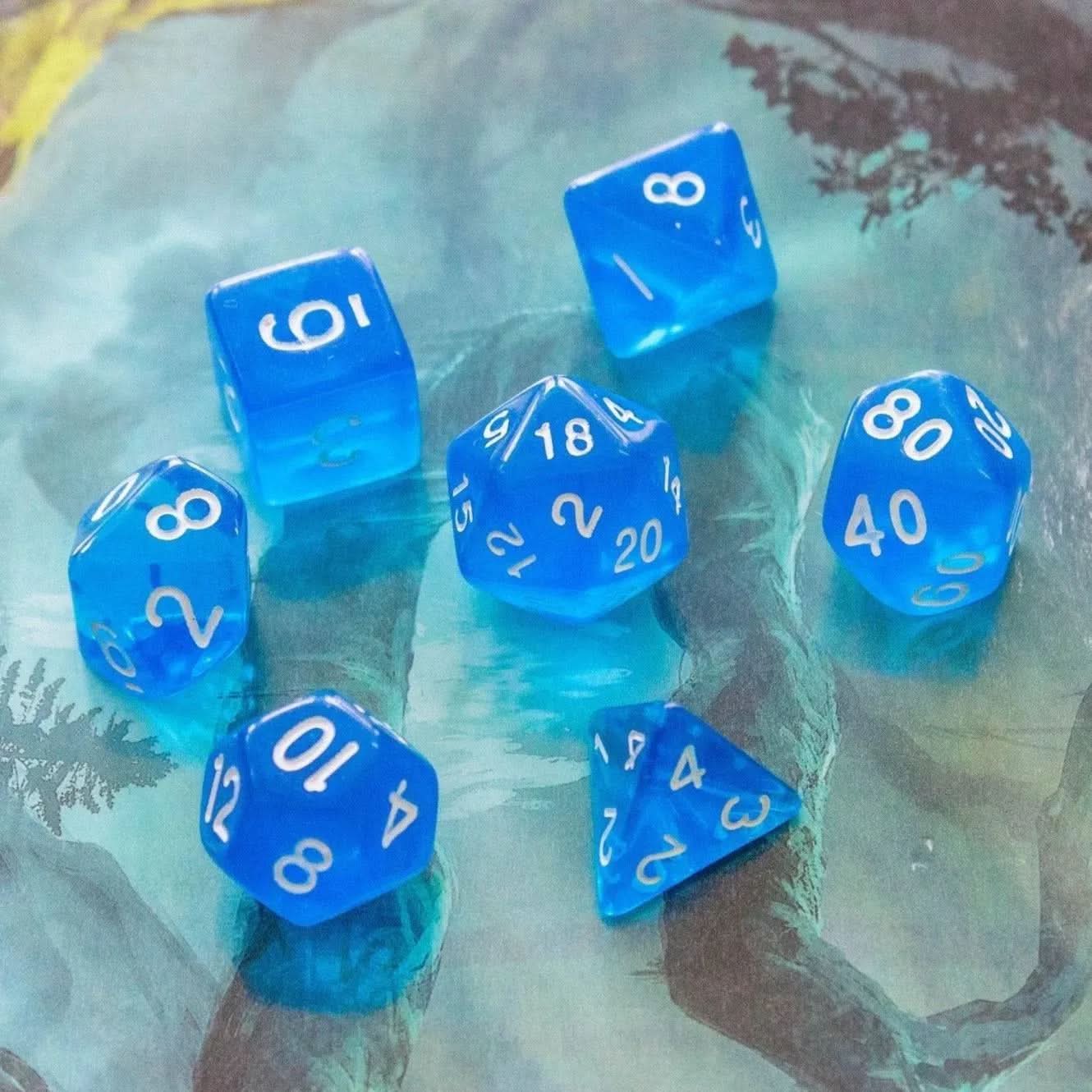 Transparent Blue Dice - Mystery Dice Goblin