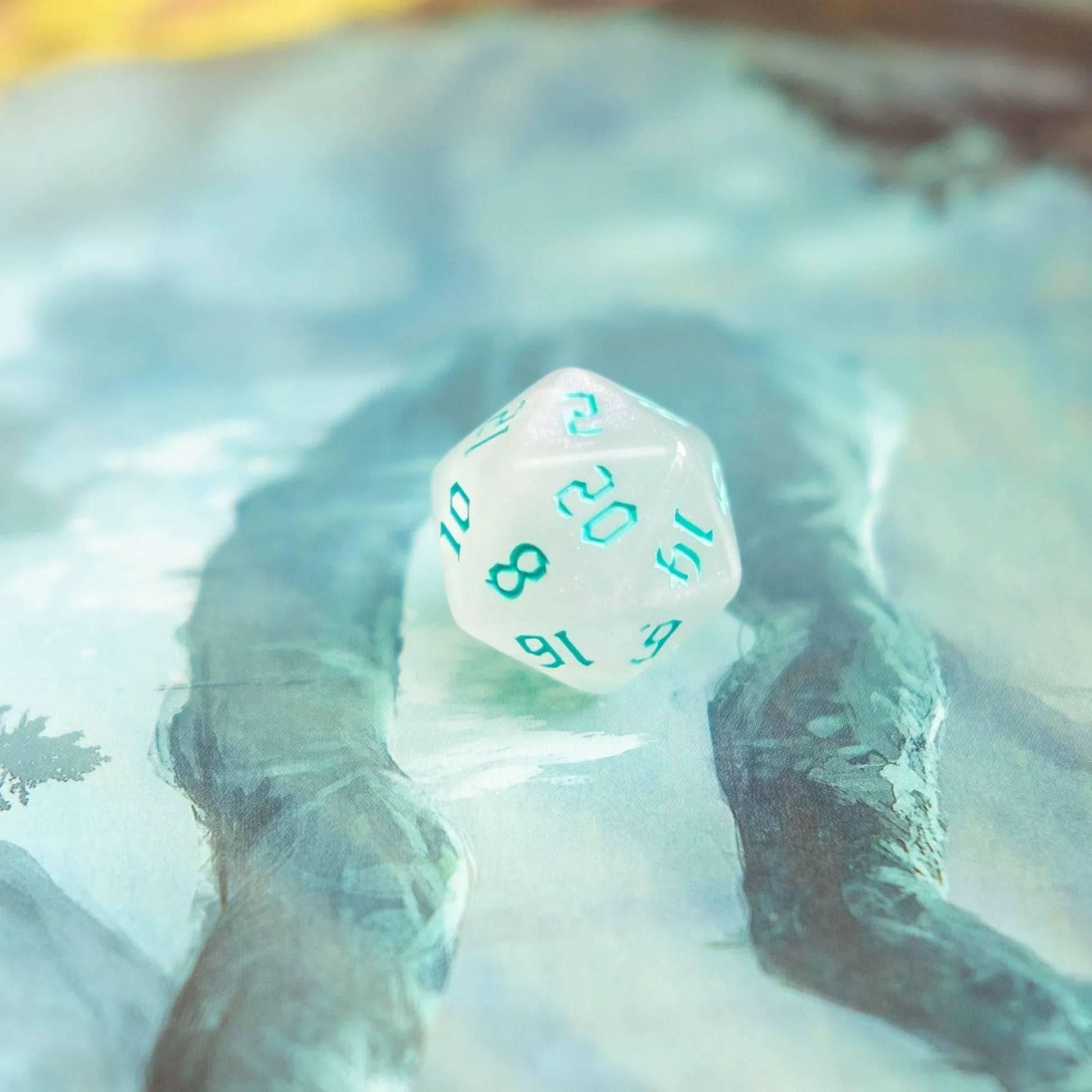 Turquoise Fog TTRPG  Dice Set - Mystery Dice Goblin