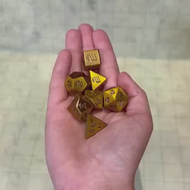 Gold Metal Dice Set
