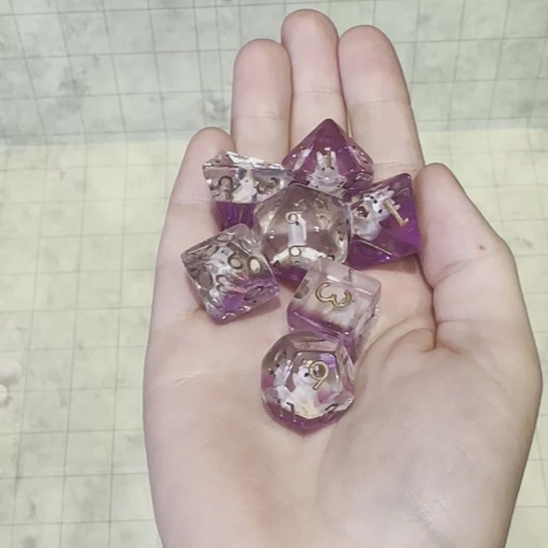 Pink Unicorn Dice Set