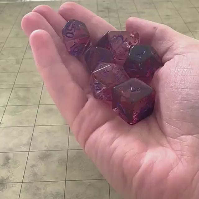 Dark Red Glint TTRPG Dice Set