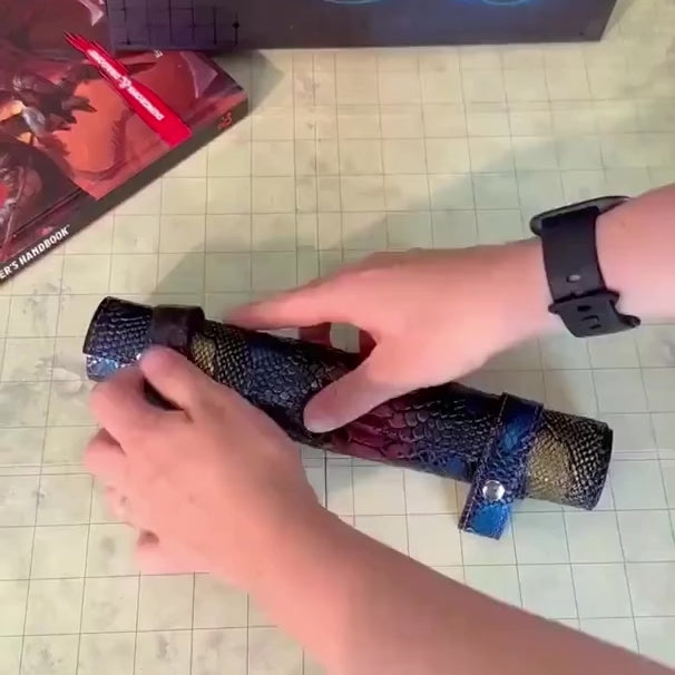 PU Leather Scroll Dice Tray/Bag