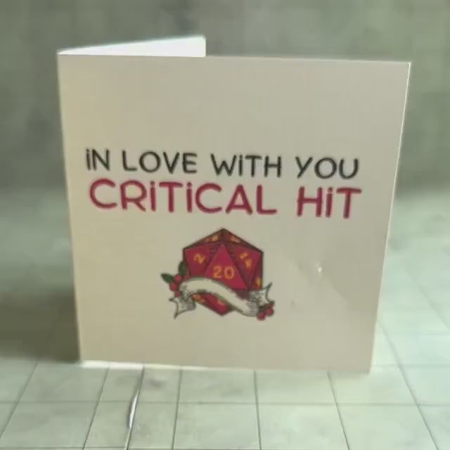 DnD In Love With You Critical Hit Romance Love Card | Dungeons and Dragons Card | DnD Card | DnD Present | DnD Love | DnD Gift