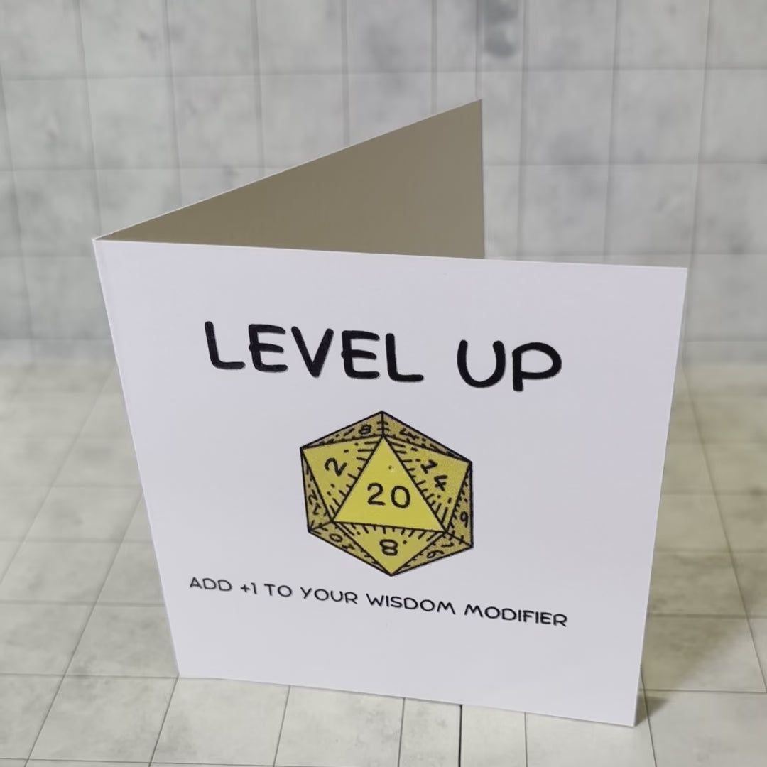 Birthday Card Level Up +1 Wisdom