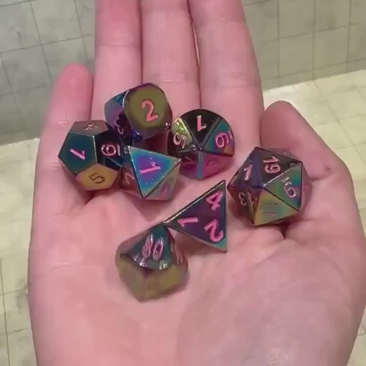 Rainbow Metal Dice Set
