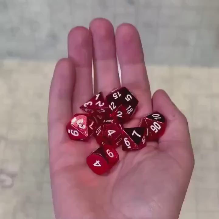 Red Metal Dice Set