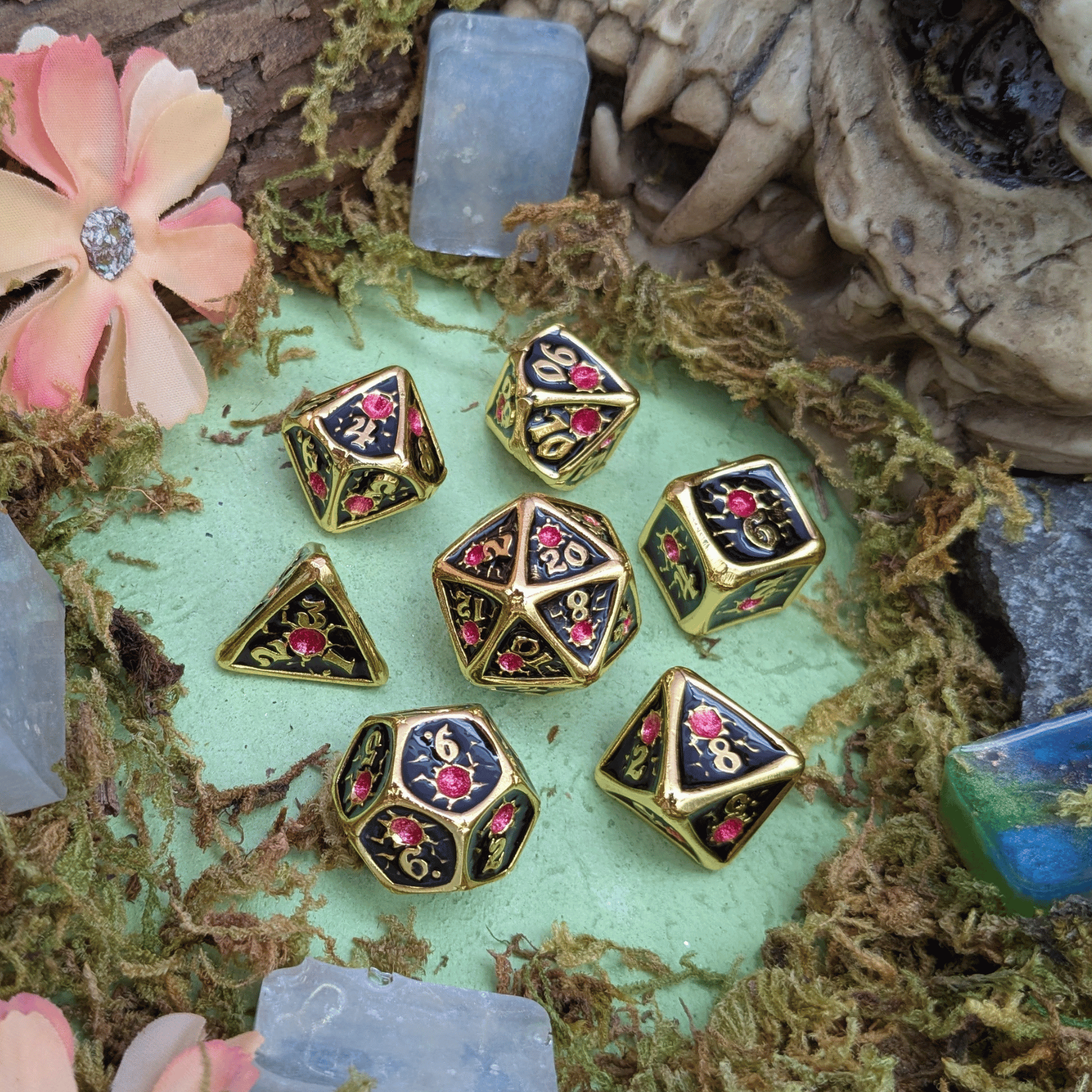 Royal Black Metal Core Dice Set