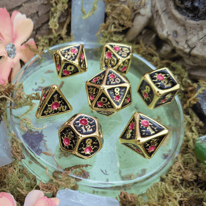 Royal Black Metal Core Dice Set