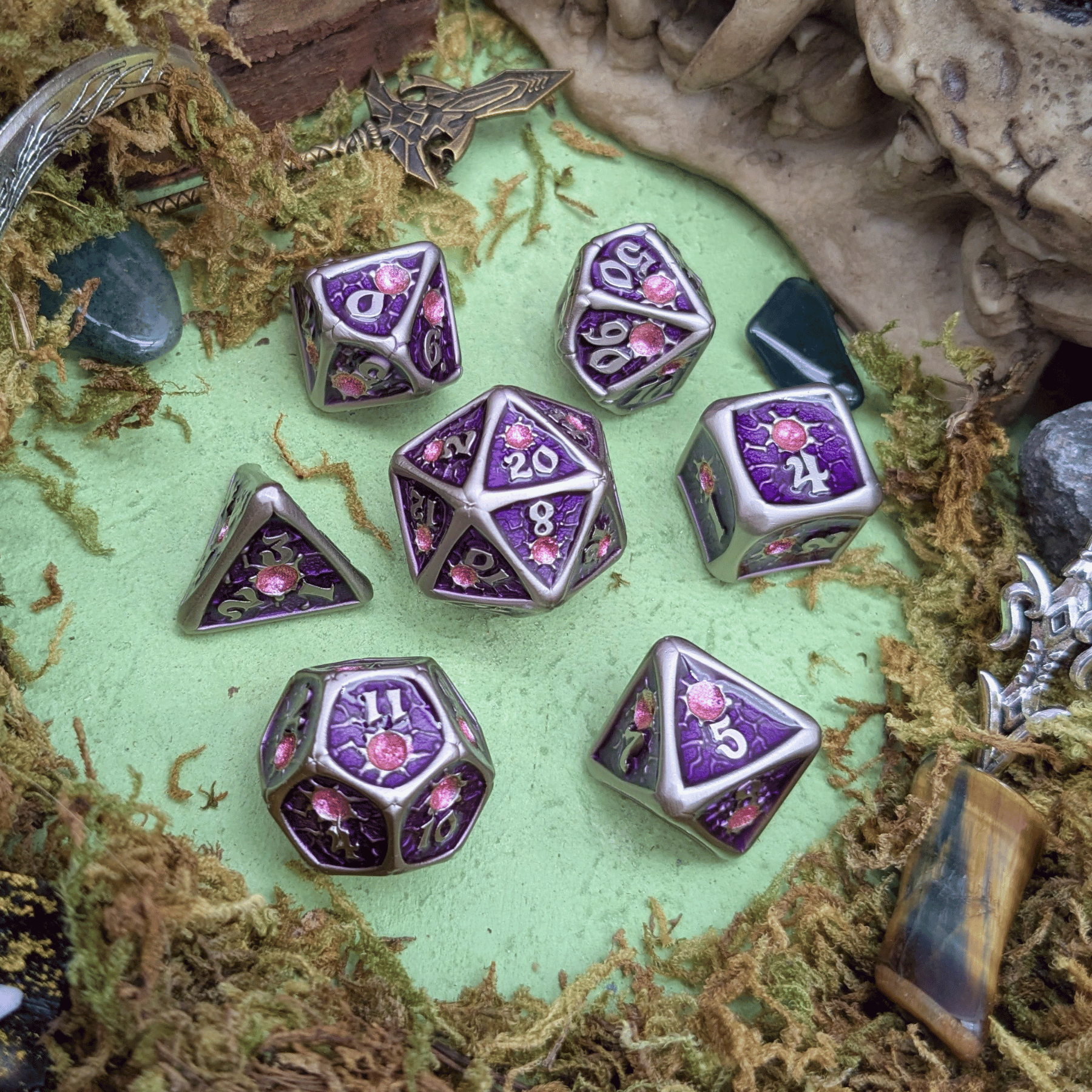 Royal Purple Metal Core Dice Set