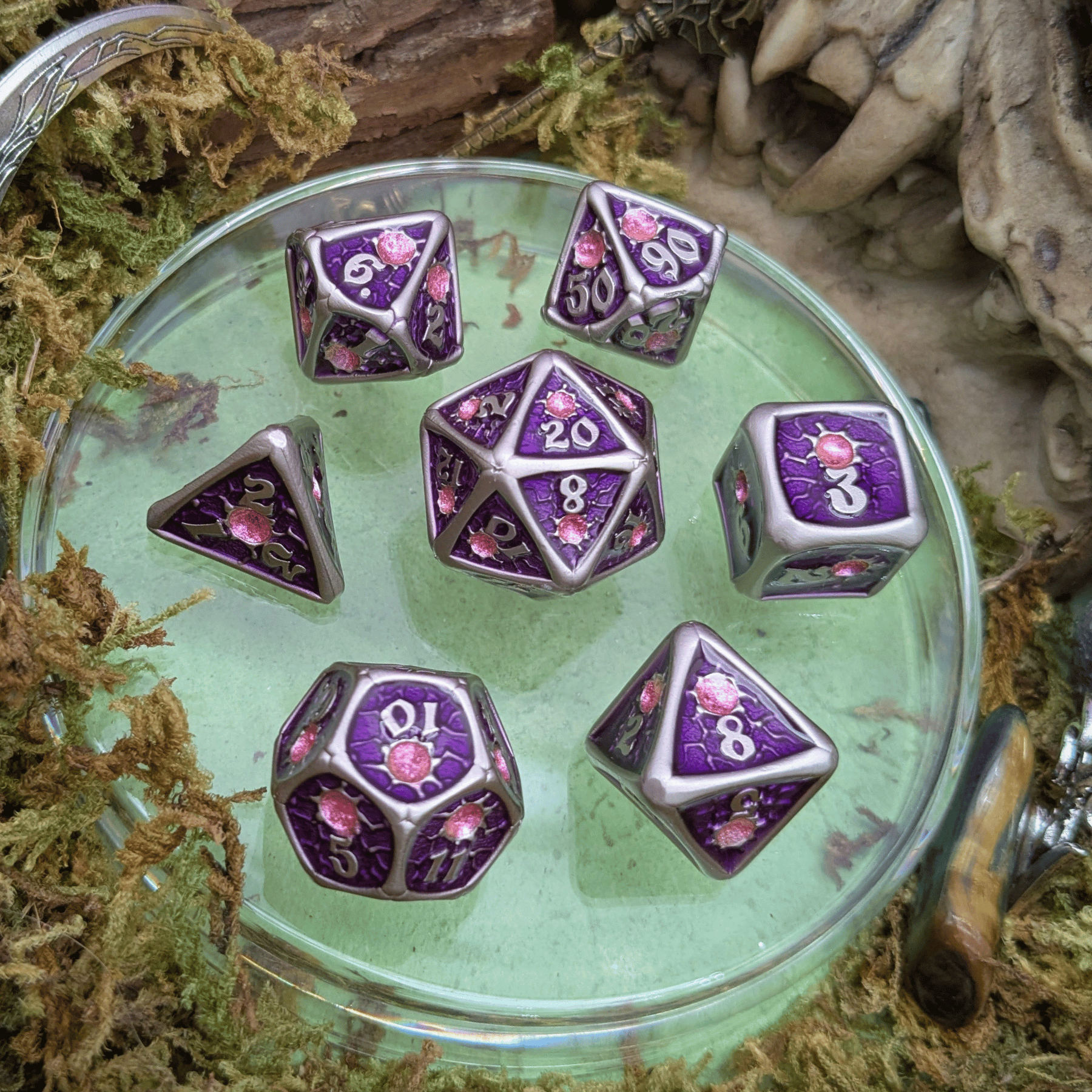 Royal Purple Metal Core Dice Set