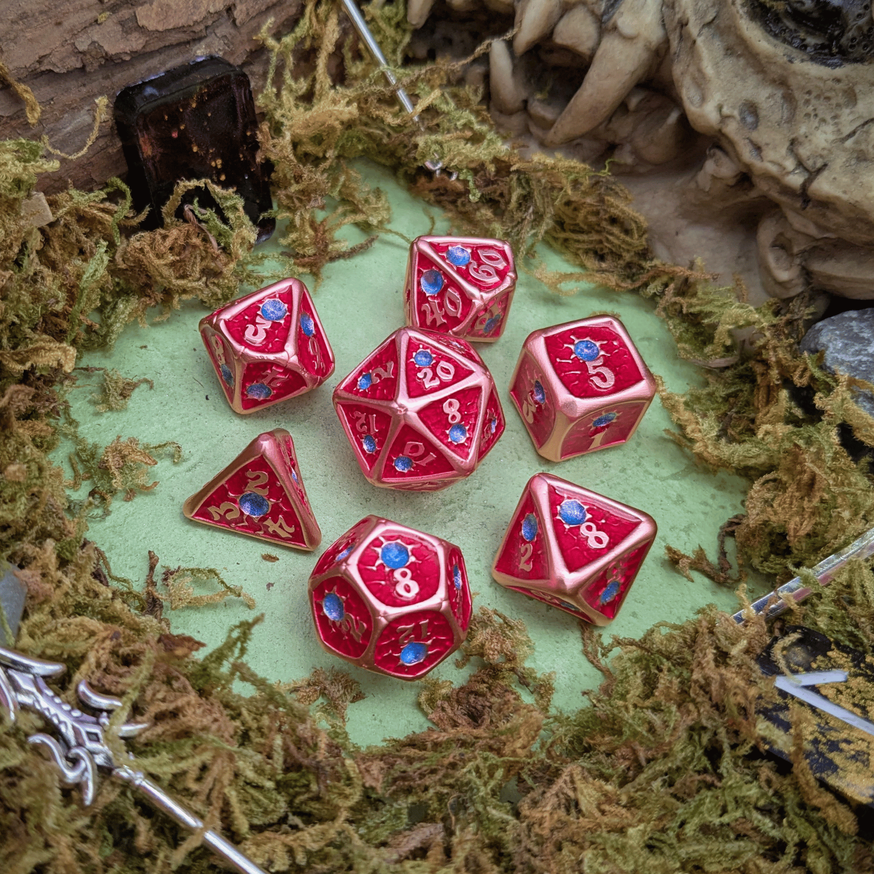 Royal Red Metal Core Dice Set