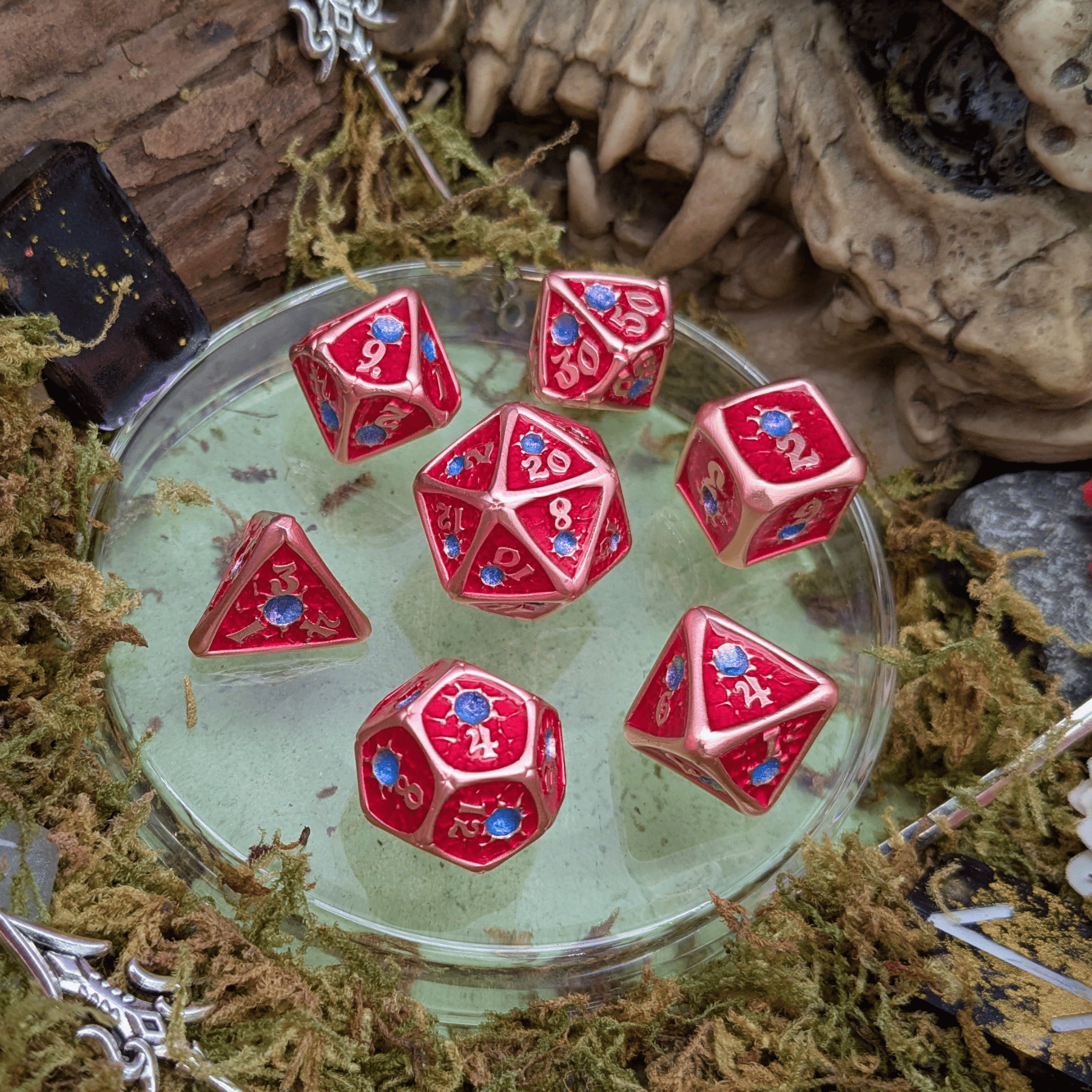 Royal Red Metal Core Dice Set