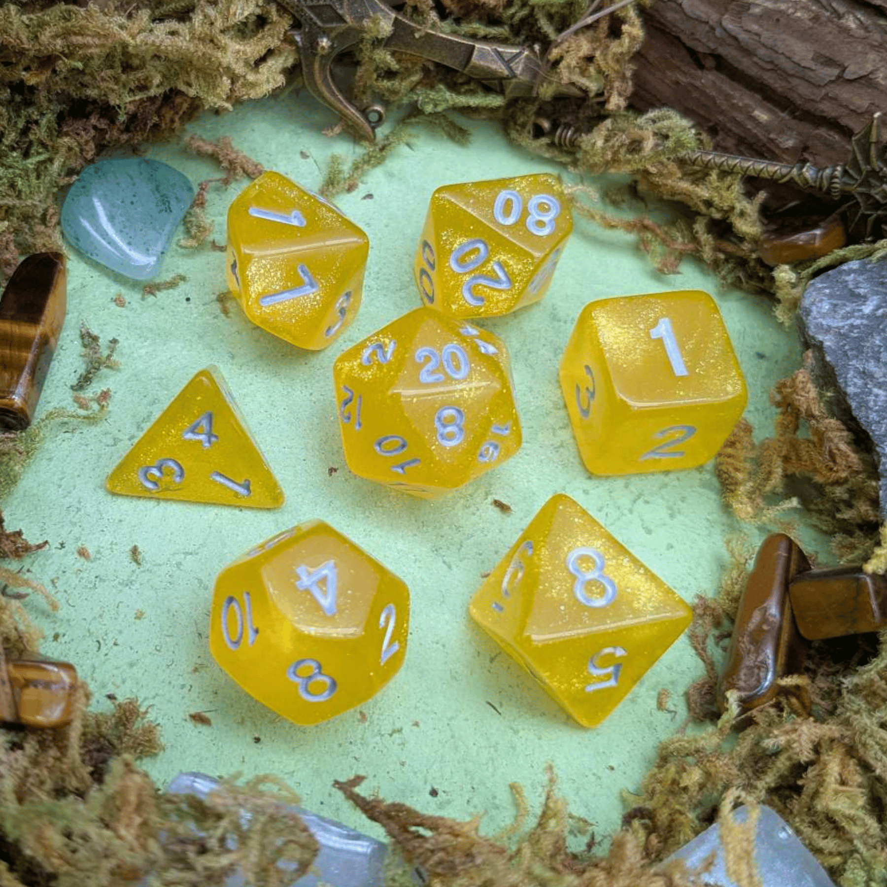 Yellow Shimmer Dice Set