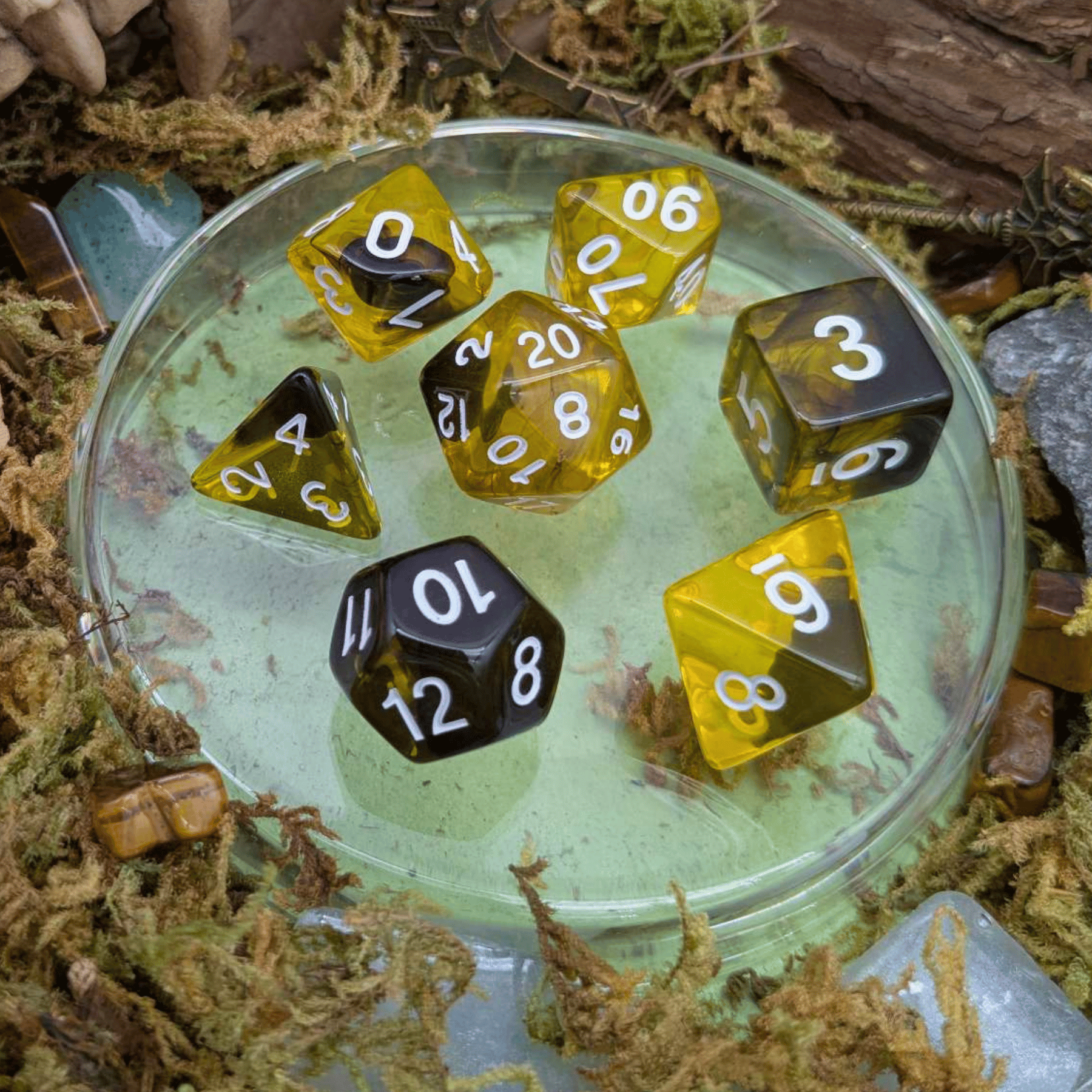Yellow Smoke Dice Set