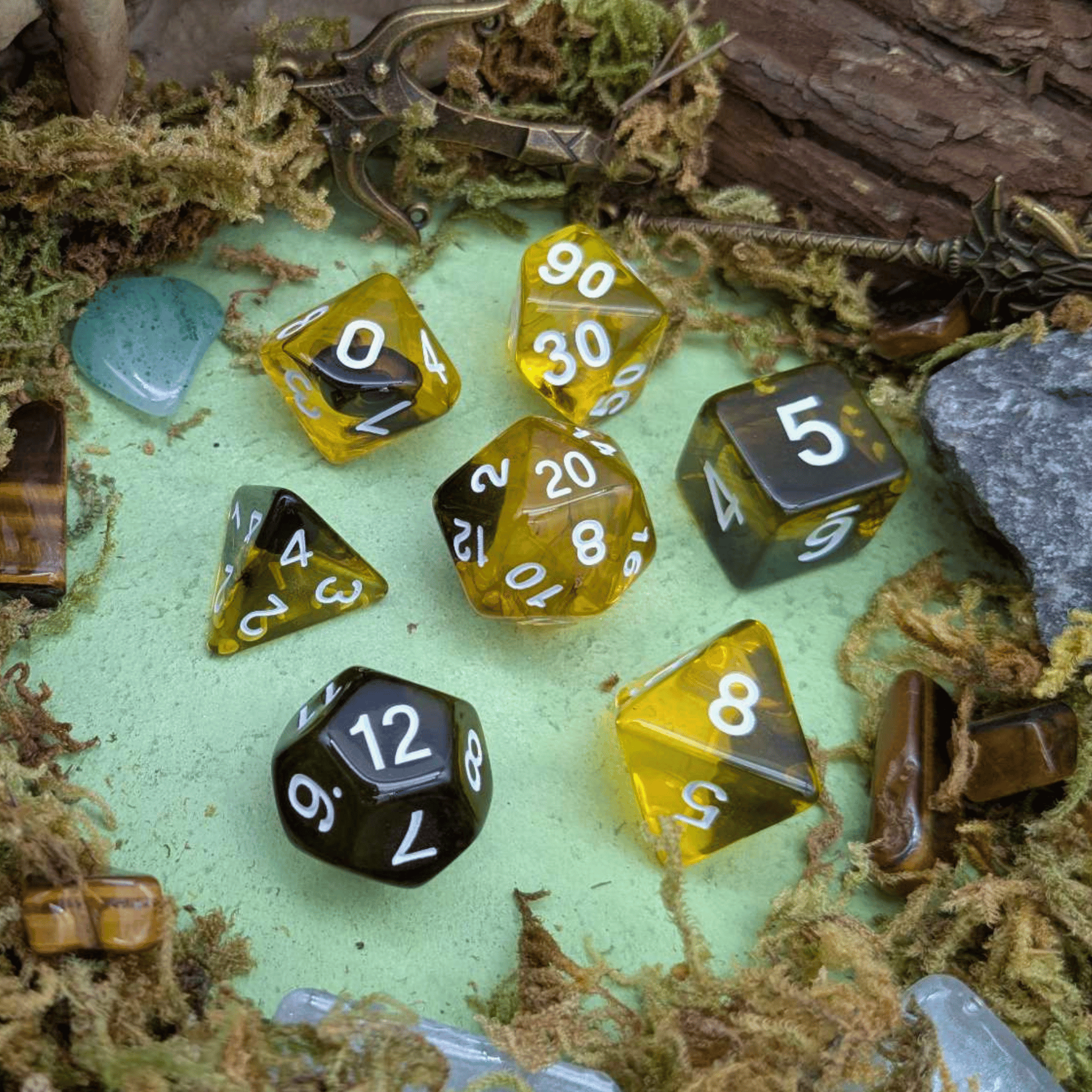Yellow Smoke Dice Set