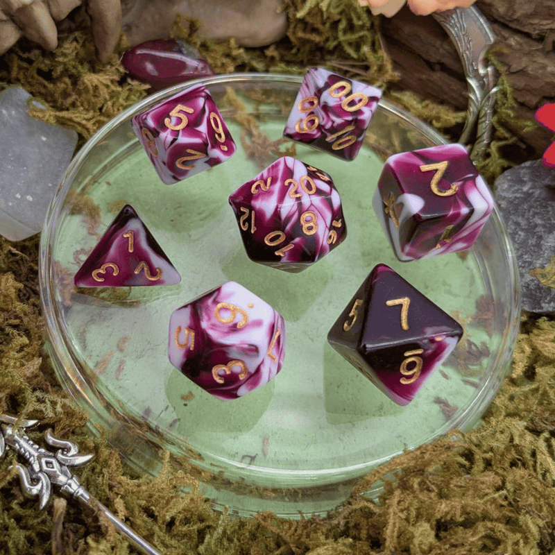 Two Tone Pink White Dice Set