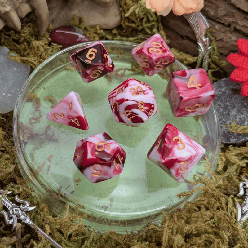 Two Tone Red White Dice Set
