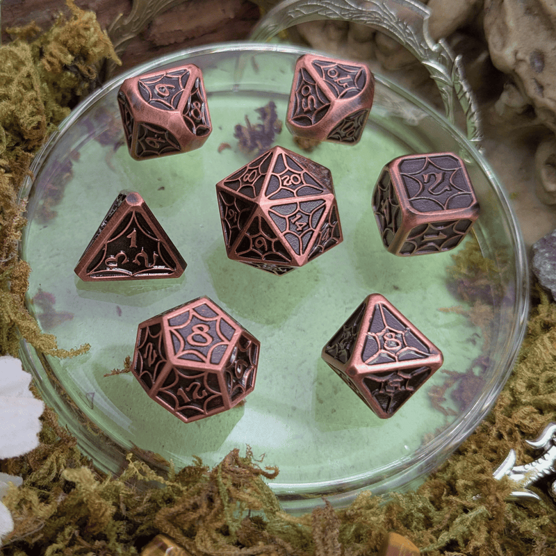 Web Copper Metal Core Dice Set
