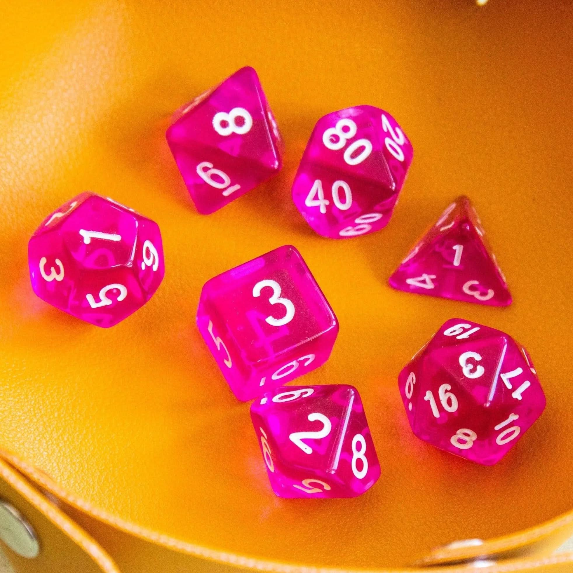 Transparent Pink Raspberry - MysteryDiceGoblins