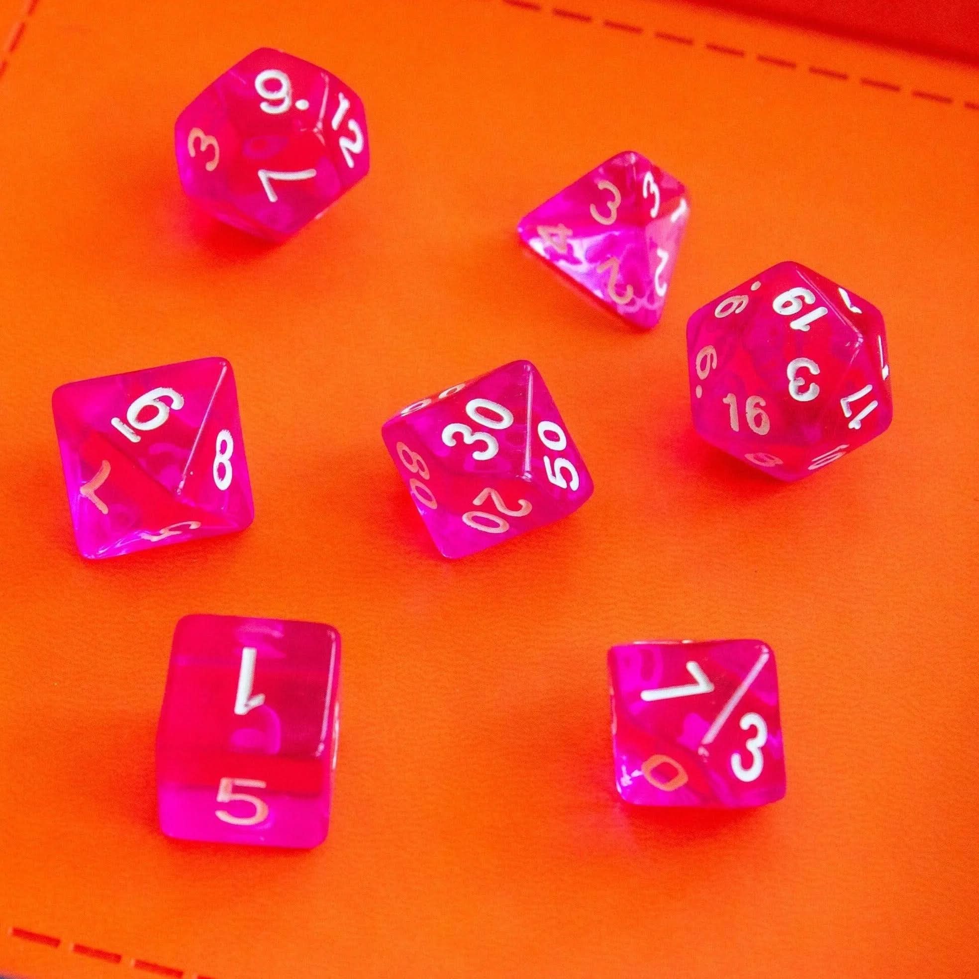Transparent Pink Raspberry - MysteryDiceGoblins
