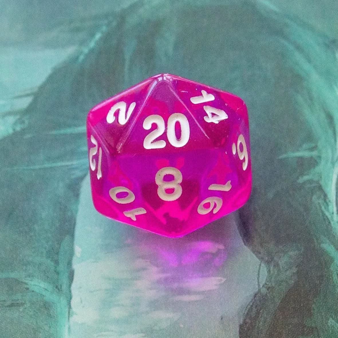 Transparent Pink Raspberry - MysteryDiceGoblins