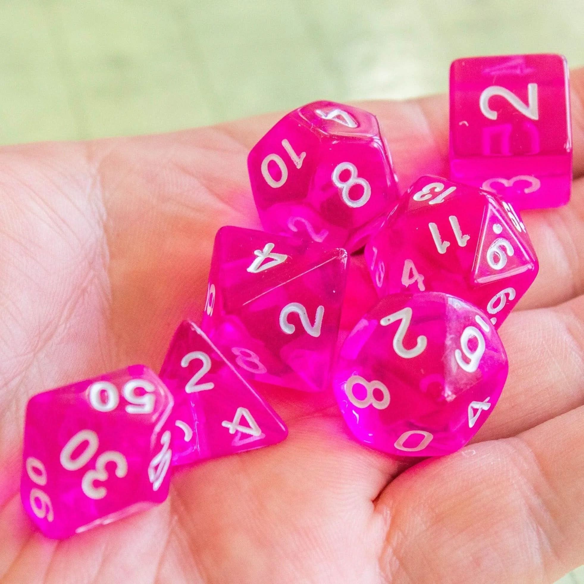 Transparent Pink Raspberry - MysteryDiceGoblins
